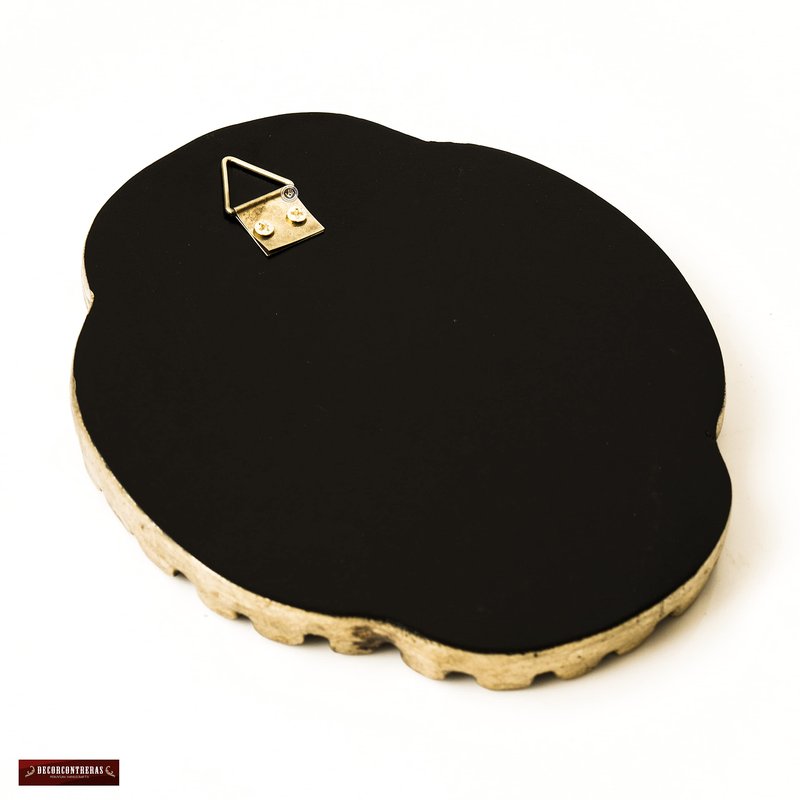 DecorContreras Peruvian Mirror Wall - Handmade Reverse Painted Glass Art - Elegant Miniature Oval Mirror for Gallery Wall - Unique 6" x 5.1" (Pink)