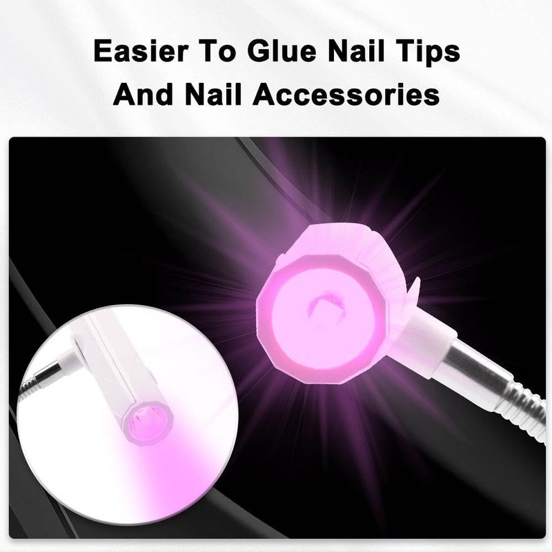 M-CuraLite 2-in-1 Handheld & Desktop Nail Flash Cure Lamp with Focus Beam Technology, UV & LED Light - for Gel X, Acrylic, Builder - Portable & Adjustable, Soft Gel Tips & Nails Repair (White)