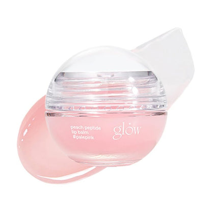 glow peach peptide repair lip balm #palepink, peptide‑infused nourishing lip balm, cruelty‑free and artificial fragrance‑free, moisturizes and smooths dry lips, unscented, 0.3 oz
