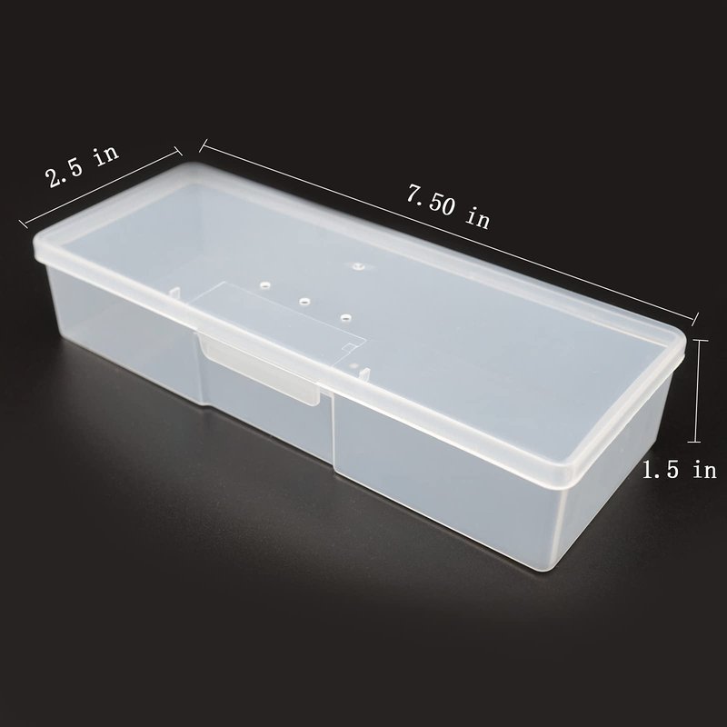 Lokyango Clear Manicure Tool Box, Personal Nail Box Storage Case for Organizing, Plastic Nail Tool Box for Manicure Pedicure Kit (12pcs)