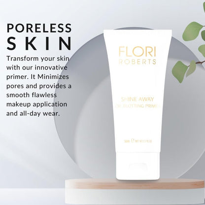 Shine Away Oil Blotting Primer by Flori Roberts, Long Lasting Oil and Shine Control, Flawless Complexion for Women of Color or Darker Skin Tones