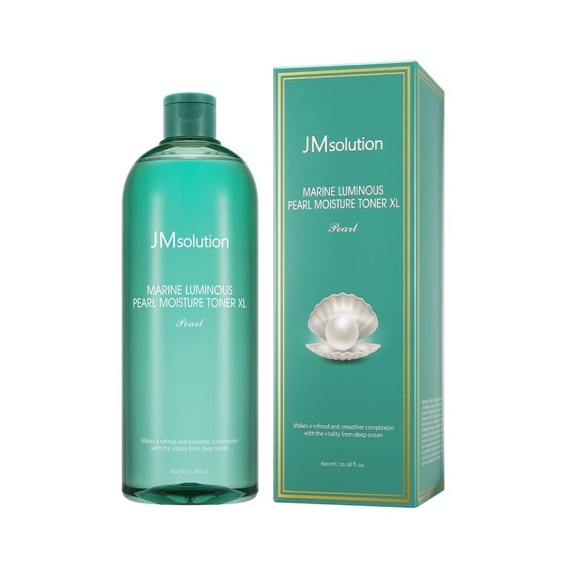 JMsolution Marine Luminous Pearl Moisture Toner XL (20.3 fl.oz.) | Deep Hydration & Radiance Care | 3-Layer Hyaluronic Acid & Pearl Extract | Large Size Face Toner | K-Beauty