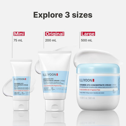 Illiyoon Ceramide Ato Concentrate Cream | Moisturizer for Dry & Sensitive Skin, 100hr Lasting Hydration, For Face & Body, Gentle for Infants, Moisture Barrier Repair, Vegan Certified, 2.53 fl.oz.