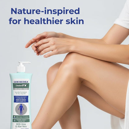Goicoechea Diabet TX Diabetic Lotion with Urea for Dry Skin | Soothing Hydrating Cream with Aloe, Oatmeal & Vitamin E for Hands, Elbows, Feet & Body | Extra Dry Skin Support, 13.5 Oz | 3-Pack