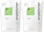 simplehuman Moisturizing Liquid Hand Soap Refill Pouch, 34 Fl Oz, Cucumber (Pack of 2)