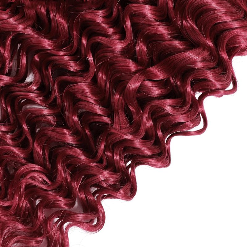 8 10 12 Inch 99J Bundle Burgundy Deep Wave Human Hair Bundles 8A Grade Wine Red Hair Extensions 99J Deep Wave Bundle Burgundy Bundles For Black Women
