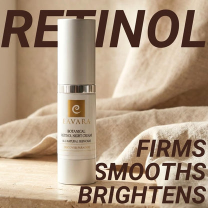 Eavara Organic Retinol Night Cream, Overnight Natural Face Moisturizer Cream with Hyaluronic Acid, Shea Butter, and Aloe Vera