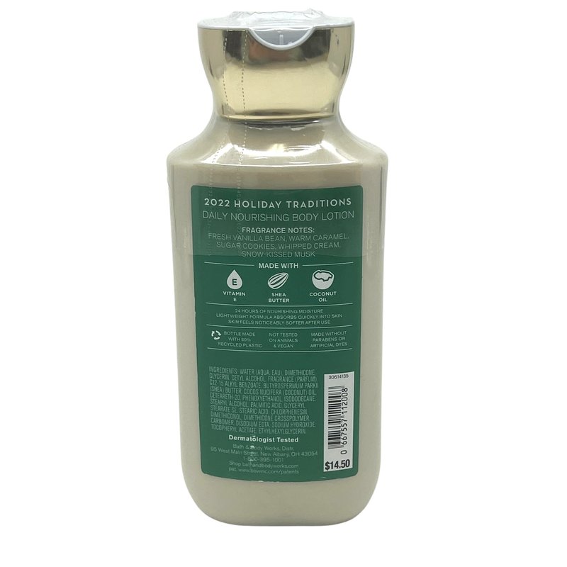 Bath and Body Works Gift Set of 10 oz Shower Gel and 8 oz Lotion (Vanilla Bean Noel), Multicolor