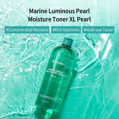 JMsolution Marine Luminous Pearl Moisture Toner XL (20.3 fl.oz.) | Deep Hydration & Radiance Care | 3-Layer Hyaluronic Acid & Pearl Extract | Large Size Face Toner | K-Beauty