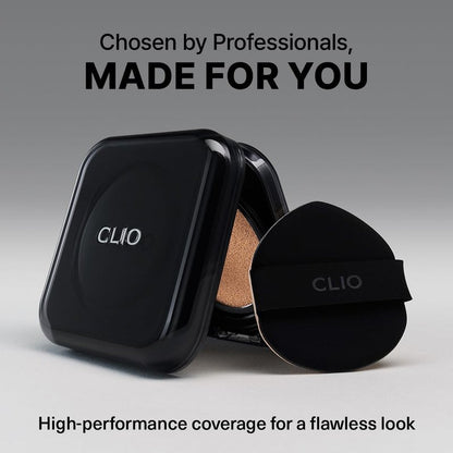 CLIO Kill Cover Founwear Cushion Foundation, Flawless Full Coverage with Matte Finish, Covering Pigmentation and Blemish, Long-Lasting, Creamy Lightweight Texture, Korean Cushion (21N LINEN)