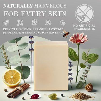 Lavender Tallow Soap Bar, Grass Fed Beef Tallow with Lavender Essential Oil, Gentle Cleanser for Face and Body, Suitable for Sensitive Skin, Rich Creamy Lather, No Added Parabens and Sulfates, 3 Pack