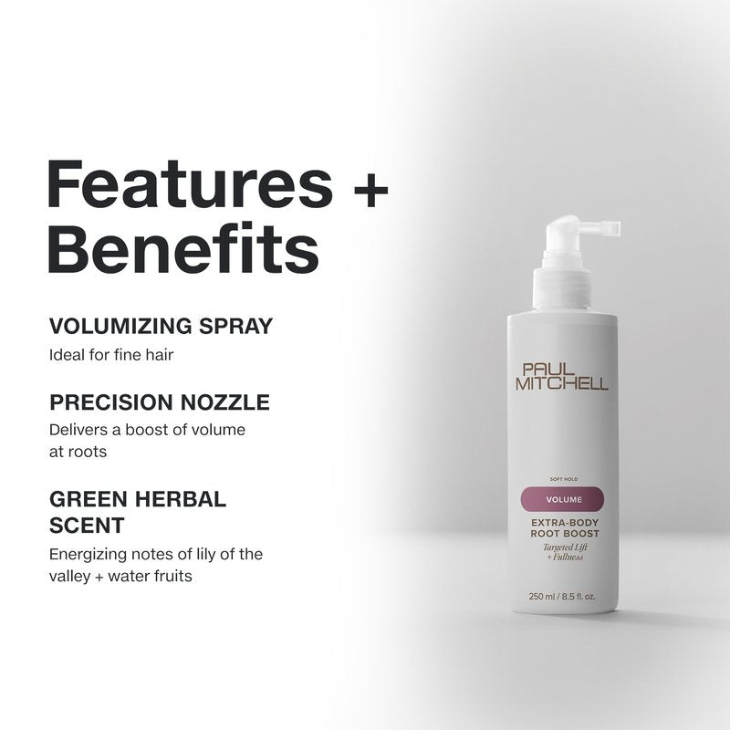 Paul Mitchell Extra-Body Root Boost Volumizing Spray, Targeted Lift, Adds Fullness, For Fine Hair, 3.4 fl. oz