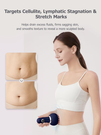 Paiaito Lymphatic Drainage Massager & Anti Cellulite Massage Tool, Helps Reduce Stretch Marks & Cellulite, for Legs, Arms & Belly, Body Sculpting Machine with Microcurrent, Light, Heat & Vibration