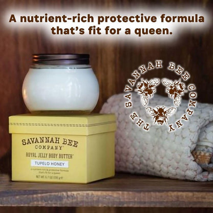 Savannah Bee Company Royal Jelly Body Butter - Deep Hydrating Body Butter for Dry Skin