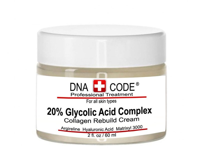 DNA Code Anti-Aging 20% Glycolic Acid Complex Collagen Reubild Cream w/Argireline,Matrixyl 3000, CoQ10