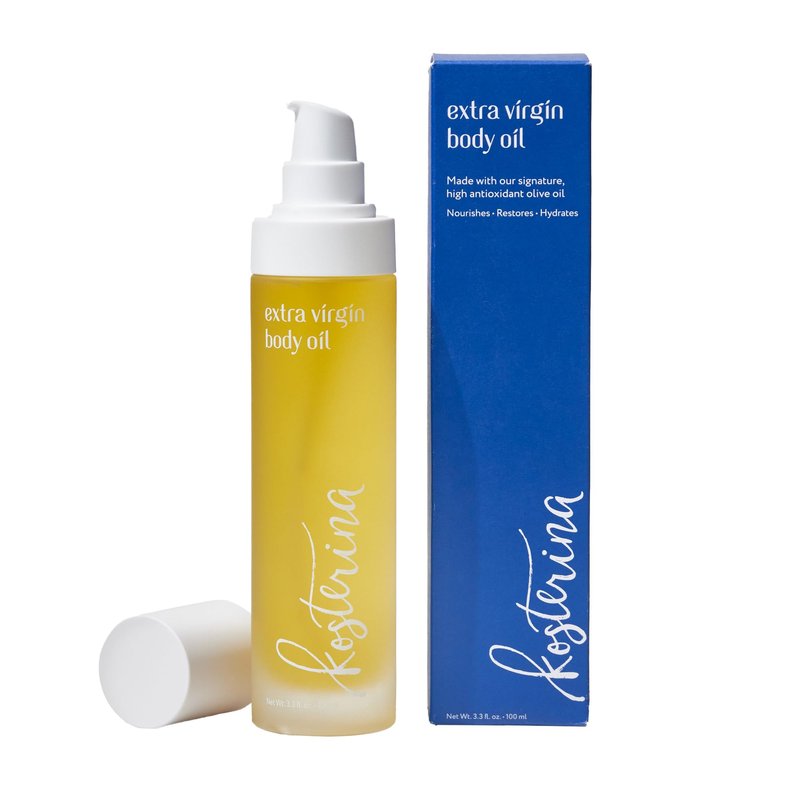 Kosterina Extra Virgin Body Oil | Hydrating, All-Natural Moisturizer with Antioxidants, Olive Oil, Squalane, Herb Spice Blend | 3.38oz (100ml)