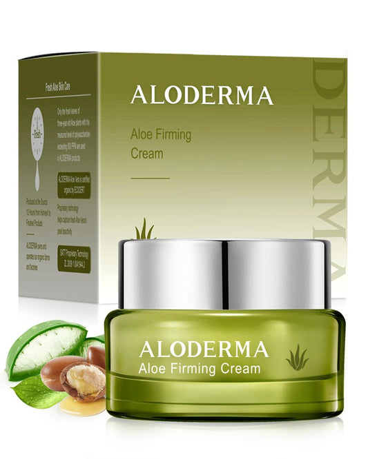 Aloderma Firming Cream for Face and Neck with 62% Organic Aloe Vera - Firming Face Cream with Hyaluronic Acid & Carnosine - Natural Renewing Aloe Face Cream - Instantly Hydrate & Plump Skin, 1.7oz