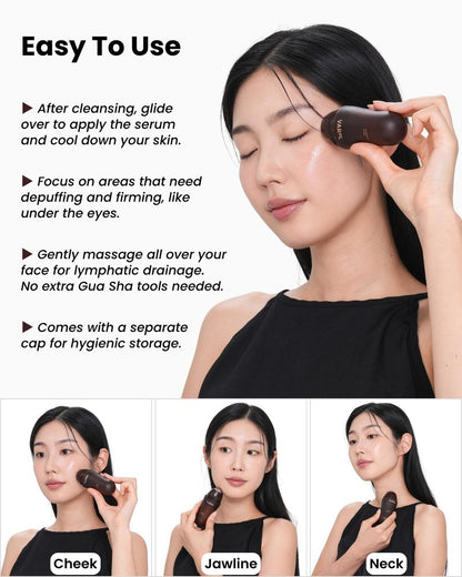 VAROL Ice Roll Serum for Face, Puffy Eyes, Under Eye Bags - Bakuchiol & Collagen for Wrinkles, Anti Aging, Cooling Ice Roller for Puffiness, Redness, Dark Circles - Korean Skin Care, 1.69 Fl Oz