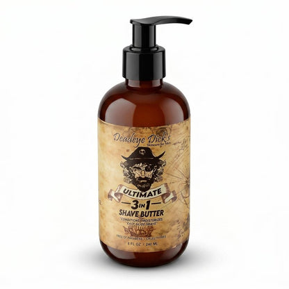 DeadeyeDick's 3-in-1 Shave Butter | Natural shaving cream mens & women | shaving cream sensitive skin formula | shave cream for Face, Head & Body | Irritation-Free Shave Cream | 8 FL Oz