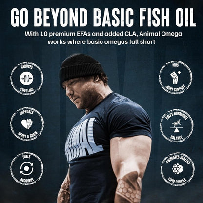 Animal Advanced Omega 3 Fatty Acids - 3500mg EPA DHA Fish Oil Omega 3 Supplement for Women & Men High Potency Blend with CLA GLA ALA for Brain Skin Eye Immune Joint Health 30 Pill Packs