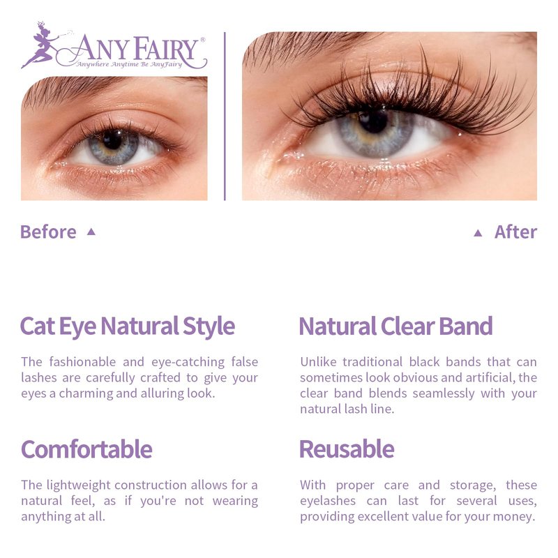AnyFairy Lash Clusters Kit 8-18mm DIY Lash Extension Kit Wispy Lash Clusters Individual Lashes Kit with Lash Bond and Seal, Lash Tweezers for Self Use,Beginner-Friendly(sylph） (sylph 709)