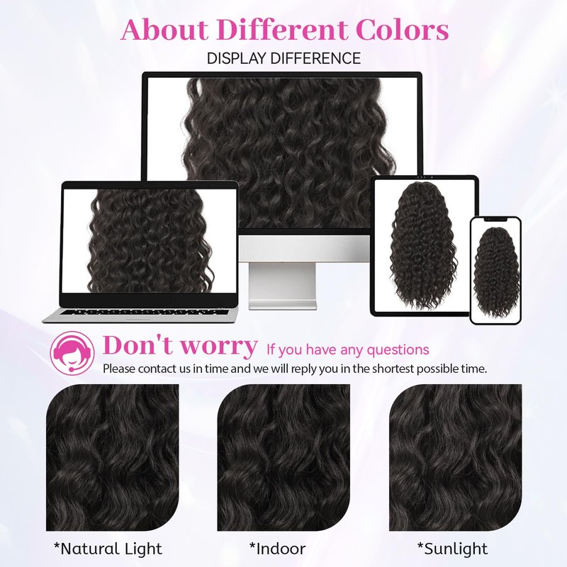 Isaic Culy Ponytail Extension 16 Inch Natural Black Drawstring Ponytail Extension for Women Fluffy Natural Looking Synthetic Hairpiece Long wavy Pony Tails Hair extensions for Daily Use