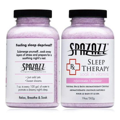Spazazz Aromatherapy Salt Crystals 19oz – Sleep Therapy – Hot Tub & Bath Soak – Spazazz Hot Tub Crystals are Oil-Free & Safe for All Spas