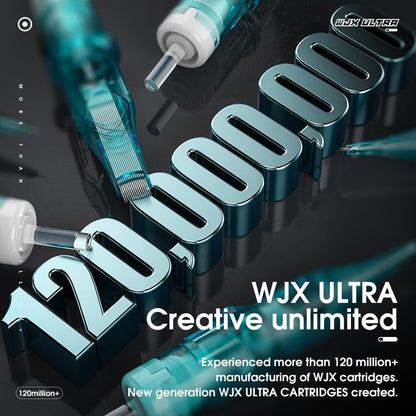 WJX Ultra 1013RM Tattoo Cartridge Needles, #10 Bugpin 13 Round Magnum, 20Pcs Disposable Tattoo Needles for Shading, Blending and Color Packing, Compatible with All Rotary Tattoo Machines and Pen