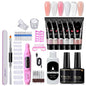 YIMART Poly Extension Gel Nail Kit,Poly Nail Gel Kit with UV Light Starter Kit, 18 Pcs/Set Builder Gel Nail Extension Kit for Beginners with Everything Nail Art DIY