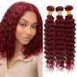 8 10 12 Inch 99J Bundle Burgundy Deep Wave Human Hair Bundles 8A Grade Wine Red Hair Extensions 99J Deep Wave Bundle Burgundy Bundles For Black Women