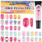 168 Pieces Press on Nails for Kids, EBANKU 7 Pack Kid Fake Nail Kit Candy Butterfly Press on Nails for Girls 6-12 Years with Nail Glue for Christmas Party