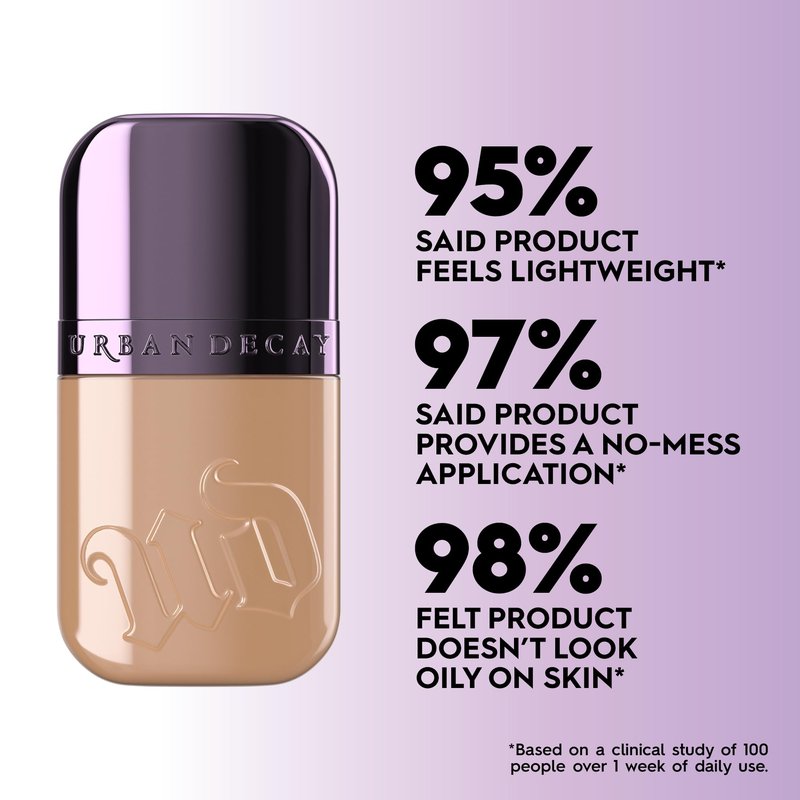 Urban Decay Face Bond Self-Setting Waterproof Foundation, Medium Coverage, Natural Matte Finish, 3% Niacinamide Serum Improves Skin Texture Feel, Transfer-Resistant, Sweat-Proof, Blurs Skin - Shade 25