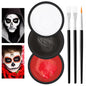 LZXLUKGIR Clown Makeup Kit,Red Black and White Face Painting Kit Professional,Water Based Paint Halloween Makeup,Clown Face Paint for Kids and Adults,Zombie Joker Vampire Make up