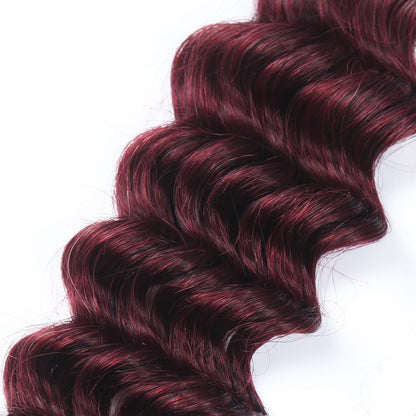 RESACA Deep Wave Bulk Human Hair for Braiding 20 Inch 100g 2 Bundle Boho Braids Human Hair Water Wet and Wavy 100% Unprocessed Brazilian Virgin Hair Extensions Kinky Curly （99j）