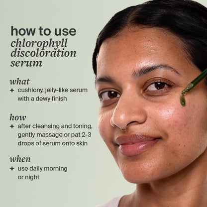 Cocokind Chlorophyll Discoloration Serum, Sensitive Skin Friendly Spot Fading Serum to Target Spots, Uneven Tone, and Redness, 1 fl oz