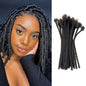 0.8cm 10Inch 20 Strands Loc Extensions Human Hair 100% Handmade Permanent Dreadlock Extensions for Women Men Can Be Curled and Bleached Loc Extension with Needle(width 0.8cm natrual color)