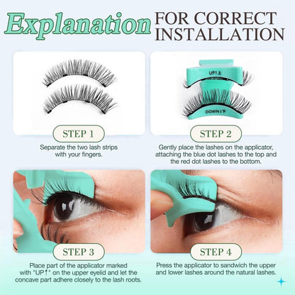 YOYfinee Magnetic Eyelashes with Applicator, Reusable Comfortable Magnetic Eyelashes, No Glue No Eyeliner Needed, Soft Magnets False Eyelashes, Easy to Wear(Z1)