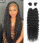 Human Braiding Hair for Boho Braids 100g 14 Inch Water Wave Bulk Human Hair for Braiding Knotless 100% Unprocessed 12A Brazilian Virgin Hair Extensions 2 Bundles/Pack Natural Color