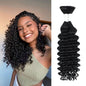Coolbeeza Human Braiding Hair for Boho Braids 100g 14 Inch Deep Wave Bulk Human Hair 12A Brazilian Virgin Boho Hair for Braiding Wet and Wavy No Weft 2 Bundles/Pack Hair Extensions