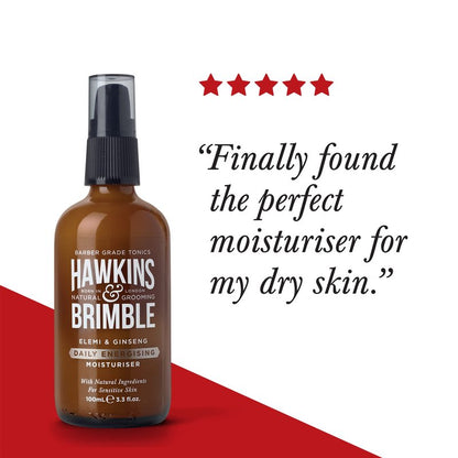 Hawkins & Brimble - Mens Face Moisturiser, 100ml - Daily Energising Face Moisturiser for Dry Skin, Hydrating & Sensitive Skin with Natural Ingredients - No Parabens/Animal Testing