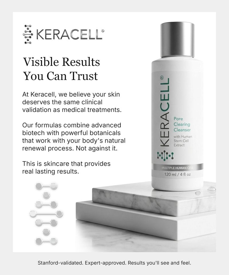 Keracell Pore Clearing Cleanser - Pore Cleanser & Minimizer with Salicylic Acid & Panthenol - Acne Cleansing Face Wash with MHCsc Technology - Moisturizes, Decreases Oil & Removes Impurities - 4 oz
