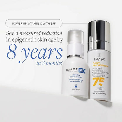 IMAGE Skincare, IMAGE MD Restoring Power-C Serum, 20% Vitamin C, Ferulic Acid Facial Serum to Reduce Pigmentation, Firm, Brighten Skin, 1 fl oz