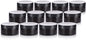 (12 Pack) 8 oz Black PET Plastic Low Profile Jar With Lid for Storage Refillable