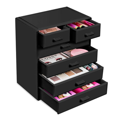 Sorbus Acrylic Makeup Organizer - Organization and Storage Case for Cosmetics Make Up & Jewelry - Large Makeup Organizer for Vanity, Bathroom, College Dorm, Closet, Desk (4 Large, 2 Small Drawers)