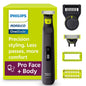 Philips Norelco OneBlade Pro 360 Face + Body Electric Shaver, Beard Trimmer and Groomer, with 360 Blade Technology, 14-Length Precision Comb, Body Kit, Soft Pouch, Model QP6542/70
