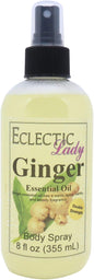 Eclectic Lady Ginger Body Spray, Double Strength, 8 ounces, Body Mist for Women with Clean, Light & Gentle Fragrance, Cologne with Soft, Subtle Aroma For Daily Use