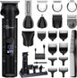 Hatteker 8-in-1 Mens Grooming Kit - Zero-Gap T-Blade Trimmer, IPX7 Waterproof Cordless Set with Hair Clipper/Beard Trimmer/Nose Trimmer, USB Rechargeable (1.5H Charge 180M Use) for Home & Travel