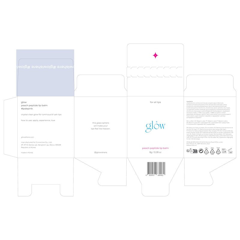 glow peach peptide repair lip balm #palepink, peptide‑infused nourishing lip balm, cruelty‑free and artificial fragrance‑free, moisturizes and smooths dry lips, unscented, 0.3 oz