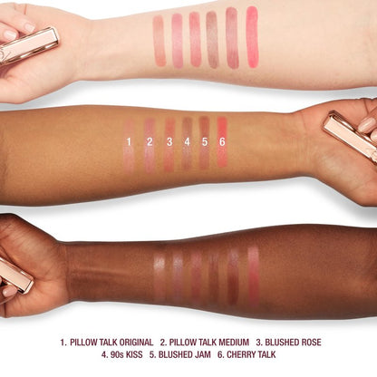 Charlotte Tilbury Pillow Talk Blush Balm Lip Tint - Long-Lasting, Buildable Sheer Tint with Peptides for Hydrated, Blushed Looking Lips - 24 HR Hydration - Blushed Rose