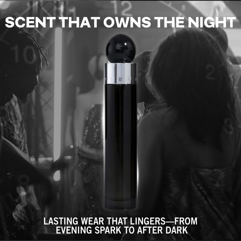 Perry Ellis 360° Black Eau De Toilette Spray for Men - Mens Cologne, Long Lasting Perfume, EDT, Fragrance with Notes of Ginger, Cardamom & Tobacco Leaf - 3.4 fl oz (100 mL)